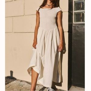 Free People Cream Midi Dress